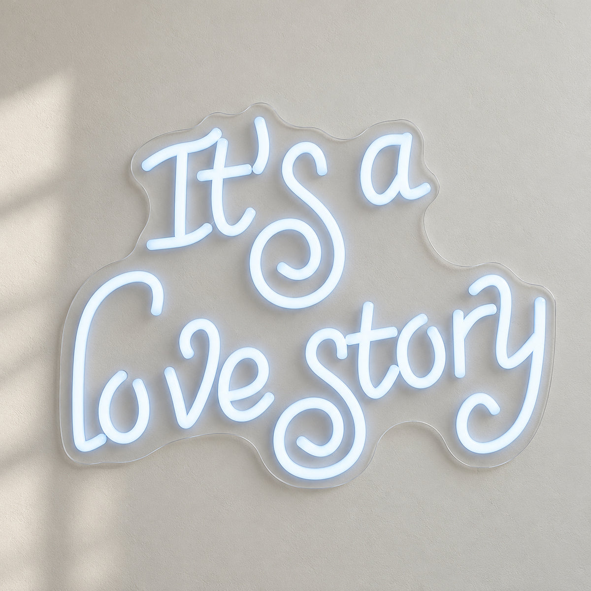 It's a Love Story LED Neon Sign Dimmable Wall Light - Natural Light Product Image