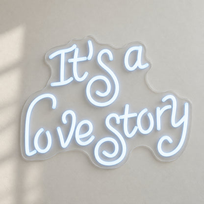 It's a Love Story LED Neon Sign Dimmable Wall Light - Natural Light Product Image