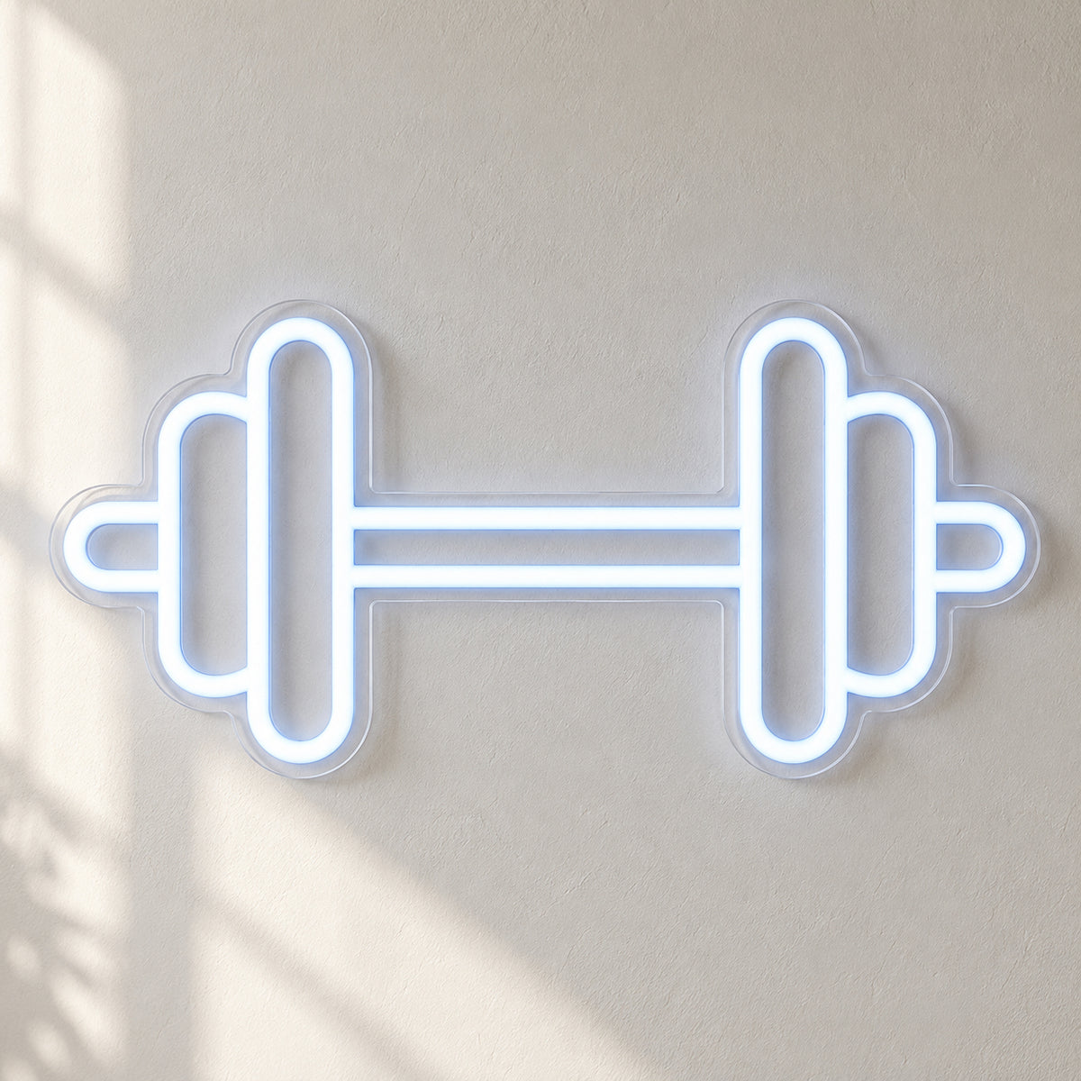 Gym Weight LED Neon Sign for Storefront Light Up Business Decor - Natural Light Product Image