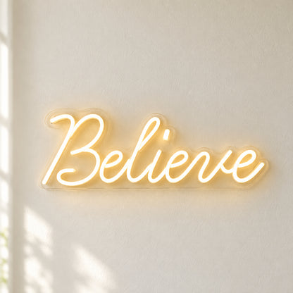 Believe LED Neon Sign for Christmas Light Up Party Decor - Natural Light Product Image