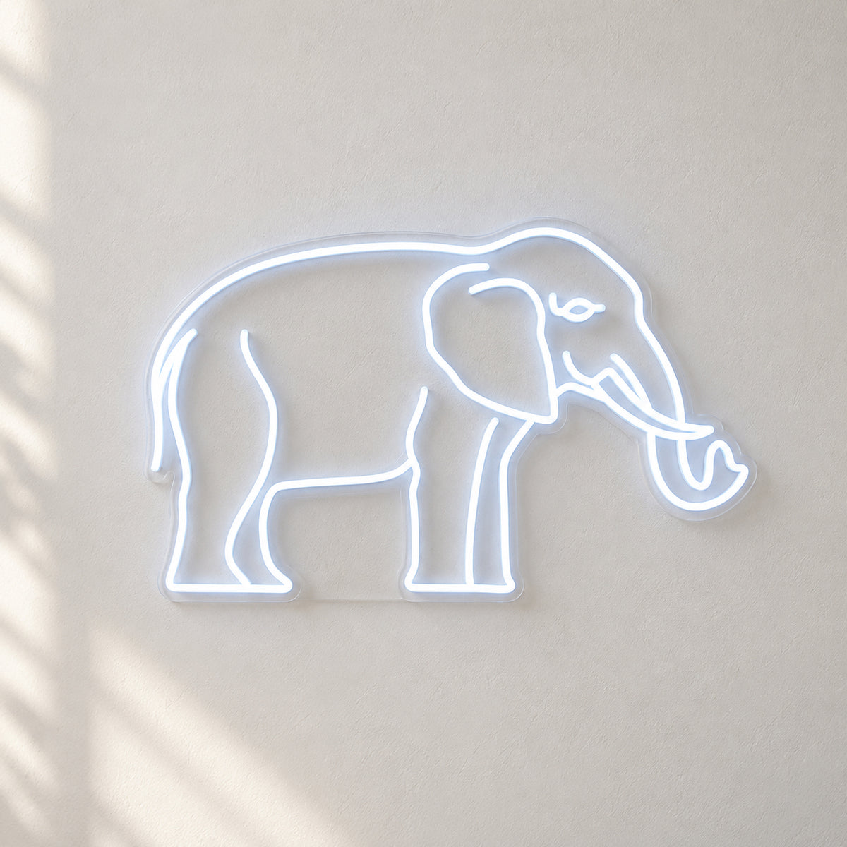 Elephant LED Neon Sign Mural Style Line Art - Natural Light Product Image
