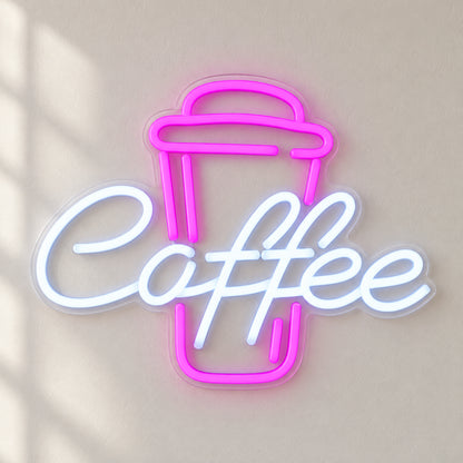 Coffee Cup LED Neon Sign for Man Cave Dimmable Wall Decor - Natural Light Product Image