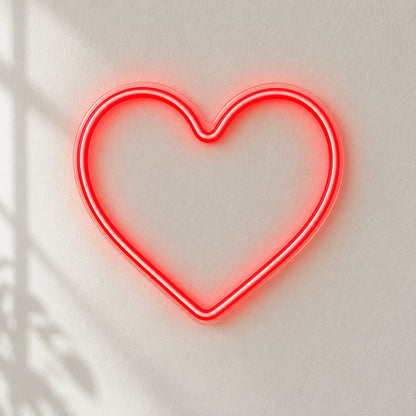 Heart LED Neon Sign for Man Cave Dimmable Wall Decor - Natural Light Product Image