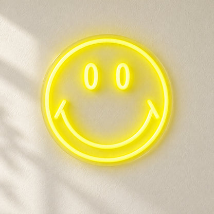 Smiley Classic LED Neon Sign for Man Cave Dimmable Wall Decor - Natural Light Product Image
