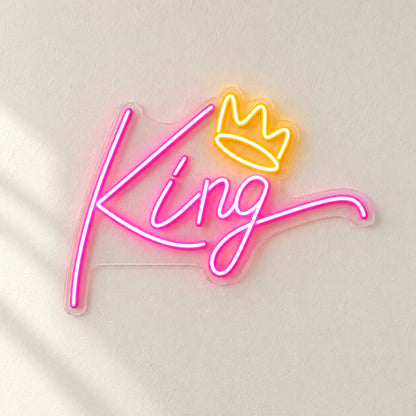 King Crown LED Neon Sign for Photo Booth Light Up Party Decor - Natural Light Product Image