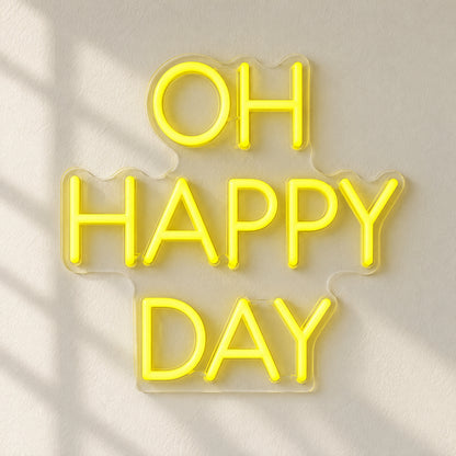 Oh Happy Day LED Neon Sign Dimmable Wall Light - Natural Light Product Image
