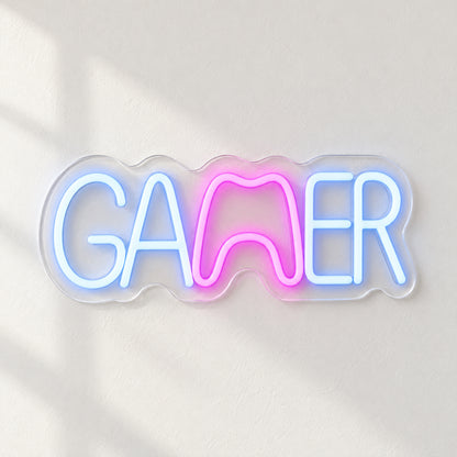Gamer LED Neon Sign for Man Cave Dimmable Wall Decor - Natural Light Product Image