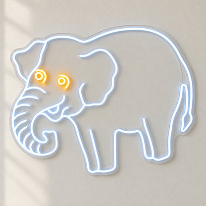 Elephant LED Neon Sign Full Body Line Art - Natural Light Product Image