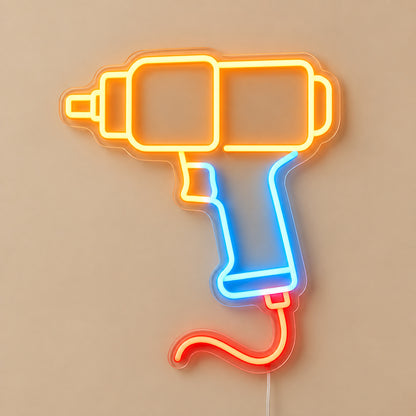 Pneumatic Wrench LED Neon Sign Wall Neon Signs - Solid Background