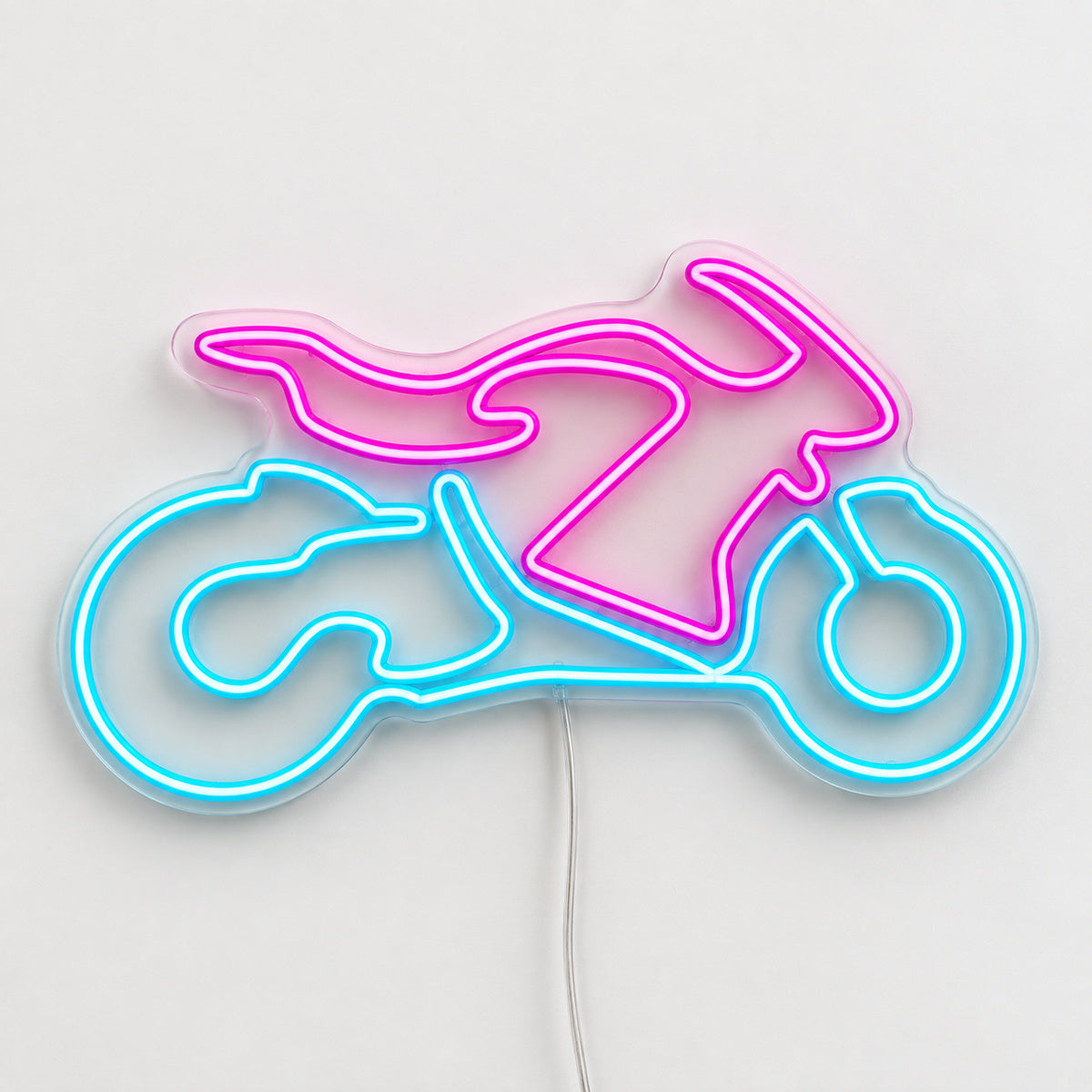 Sport Motorcycle Rectangle Vintage LED Neon Sign Wall Neon Signs - Solid Background