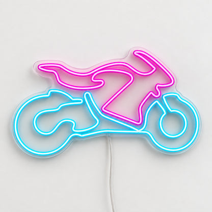 Sport Motorcycle Rectangle Vintage LED Neon Sign Wall Neon Signs - Solid Background