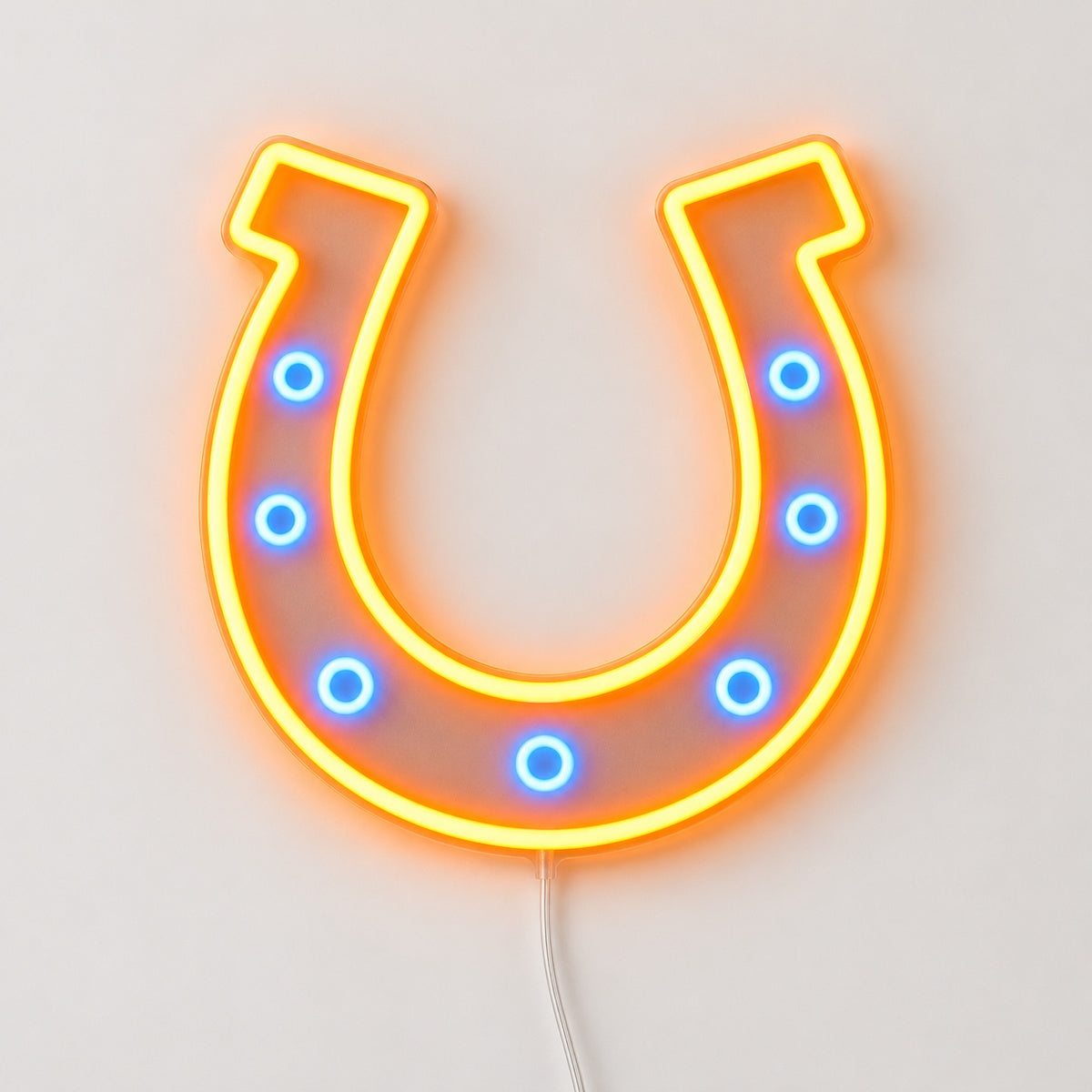 Saloon Horseshoe Vintage LED Neon Sign Wall Neon Signs - Solid Background