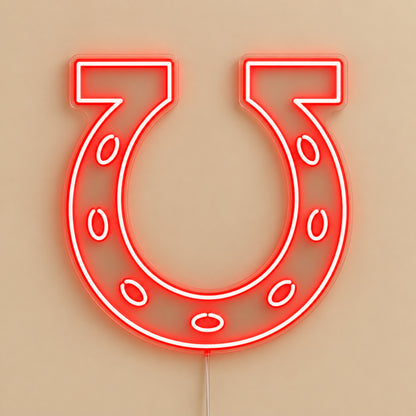 Open Horseshoe Curve LED Neon Sign Wall Neon Signs - Solid Background