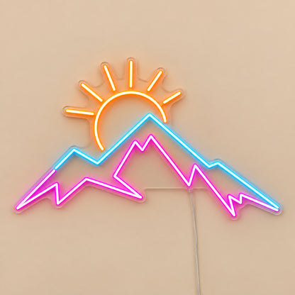Mountain Sunrise LED Neon Sign Wall Neon Signs - Solid Background