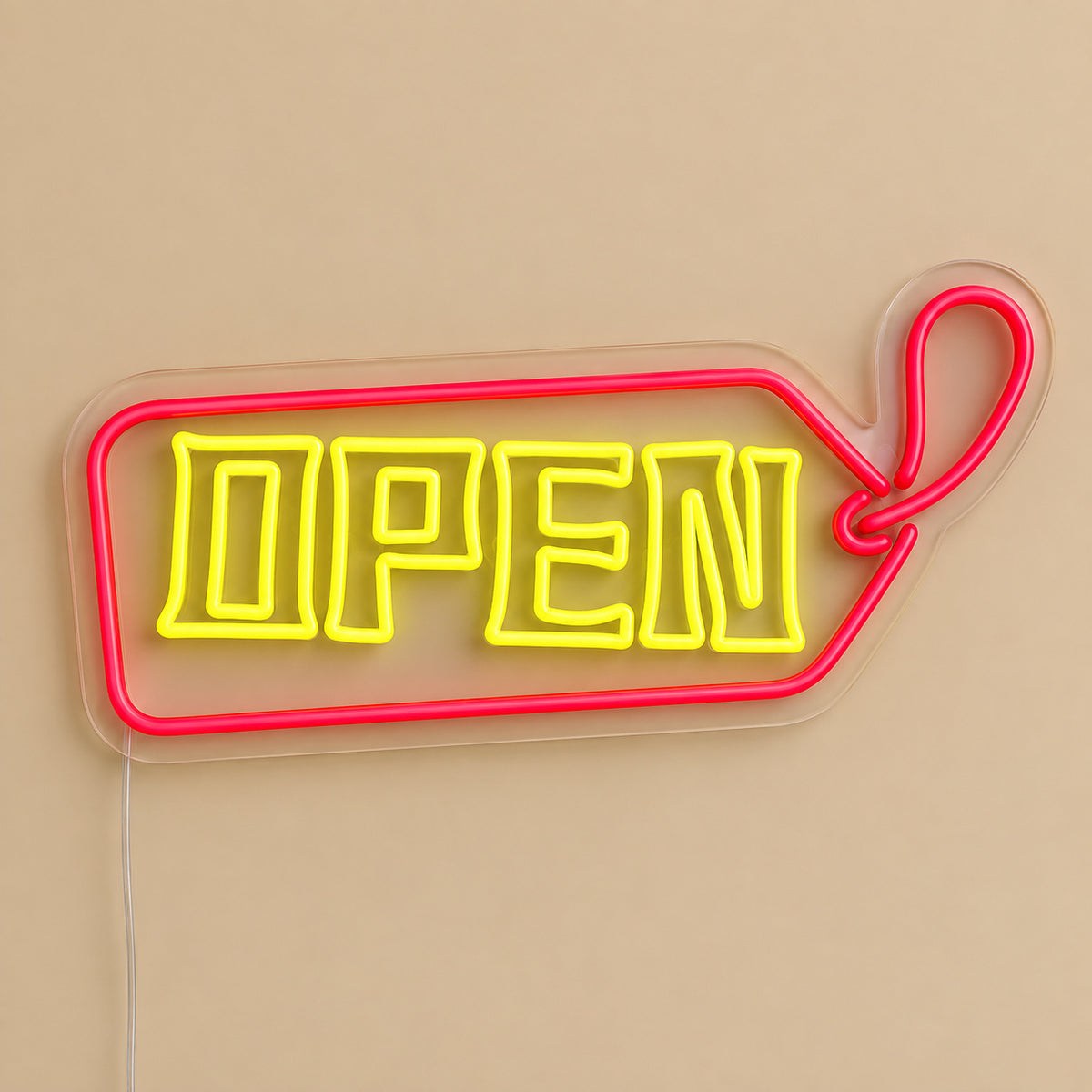 Open Arrow Tag LED Neon Sign Wall Neon Signs - Solid Background