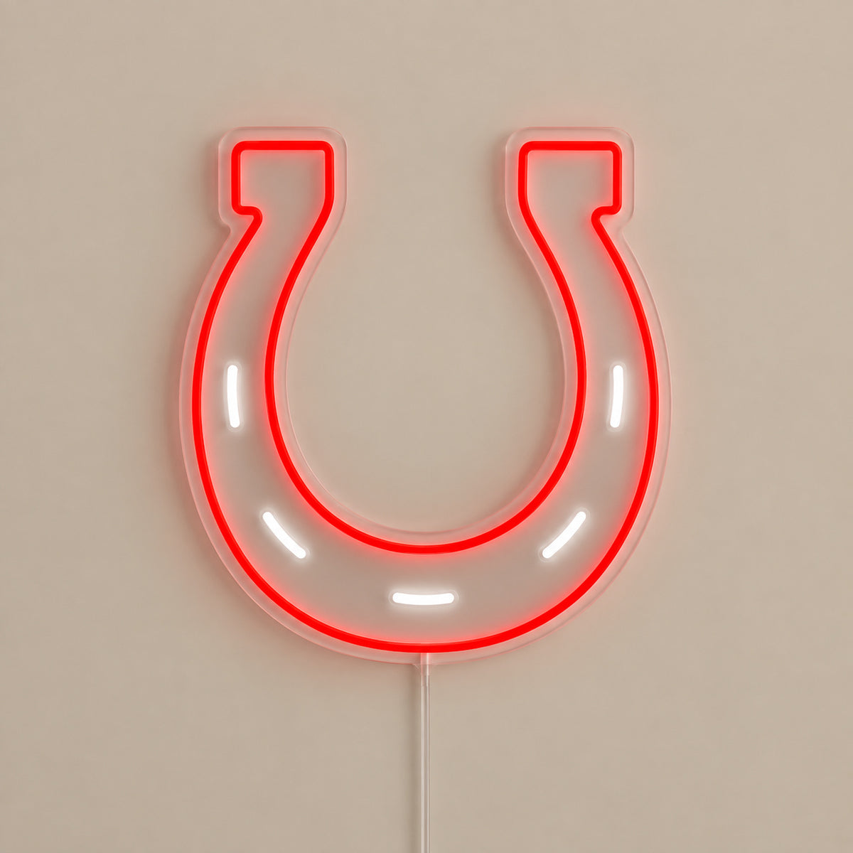 Lucky Horseshoe Rustic LED Neon Sign Wall Neon Signs - Solid Background