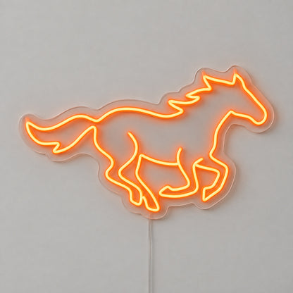 Running Mustang Western Bar Vintage LED Neon Sign Wall Neon Signs - Solid Background