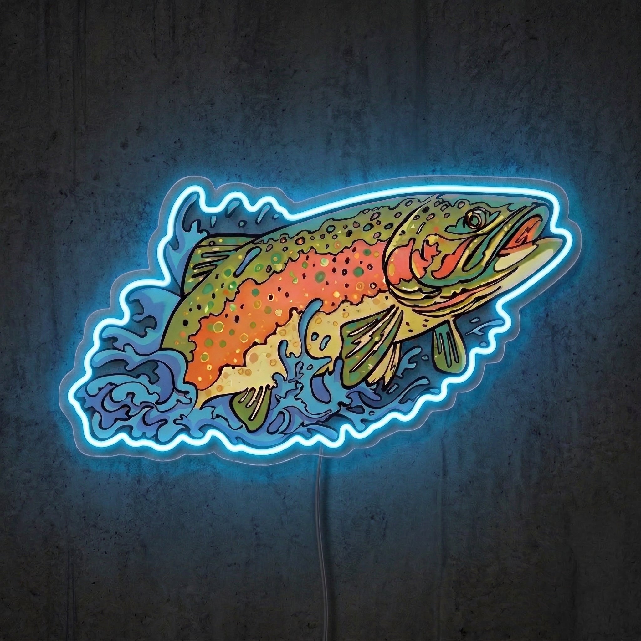 ShineNeon™ Rainbow Trout Splash neon sign USB Power