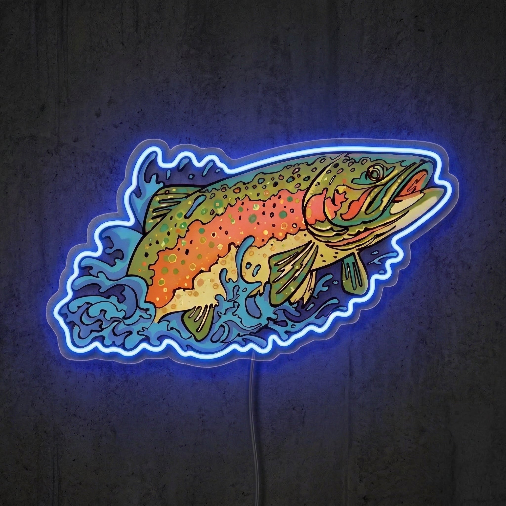 ShineNeon™ Rainbow Trout Splash neon sign USB Power