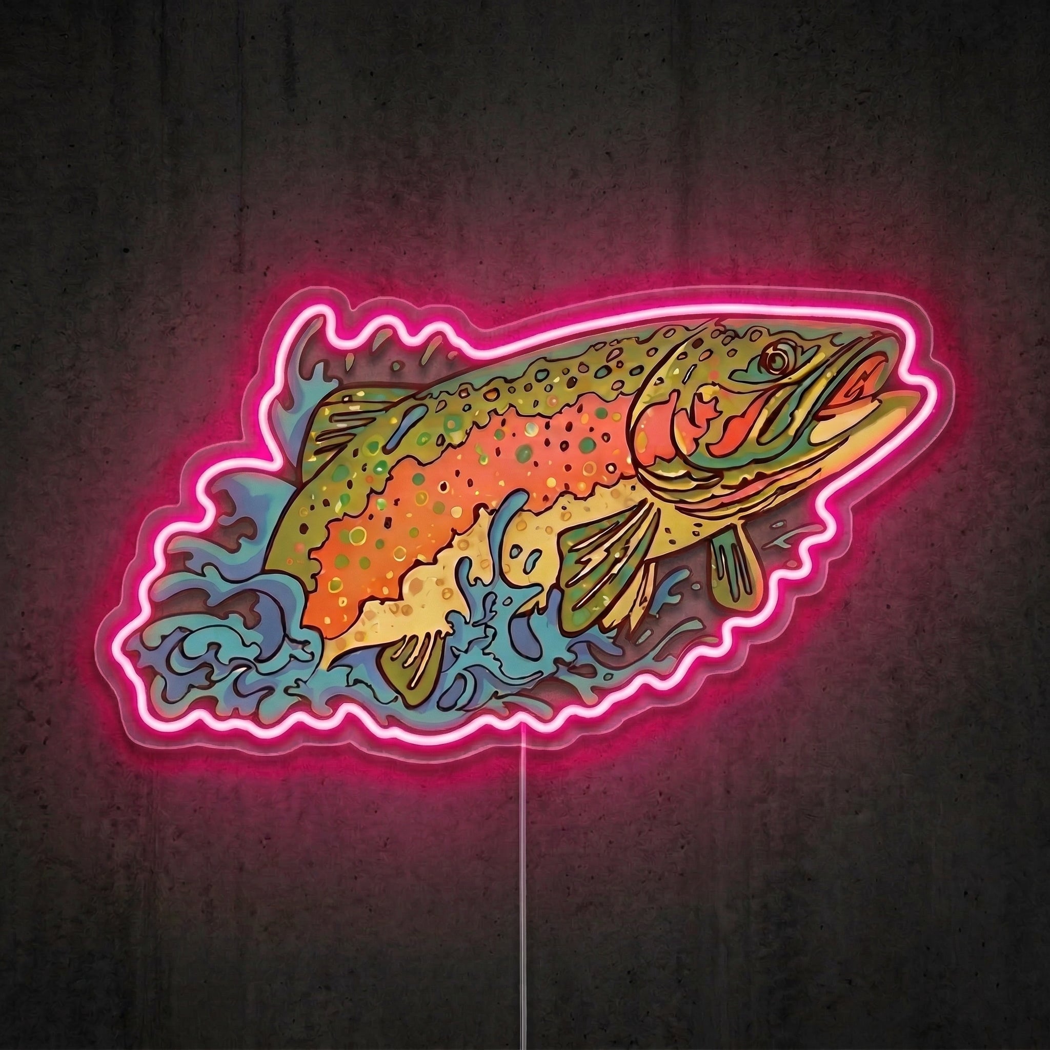 ShineNeon™ Rainbow Trout Splash neon sign USB Power