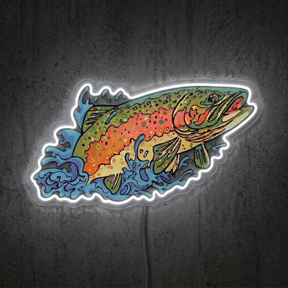 ShineNeon™ Rainbow Trout Splash neon sign USB Power - LED neon sign view 8