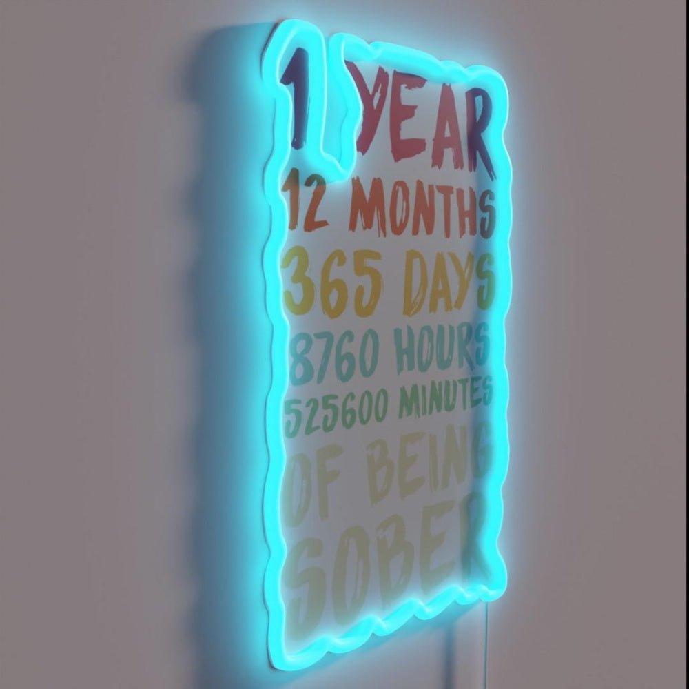 1 Year Sober Anniversary Rgb Led Neon Sign - Shineneon