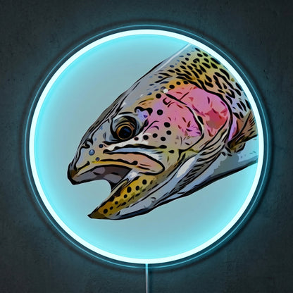 ShineNeon™ Floral Trout Medallion neon sign USB Power - Custom LED neon sign front view