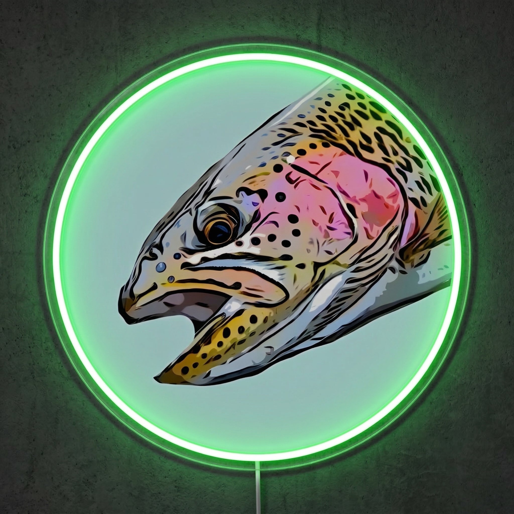 ShineNeon™ Floral Trout Medallion neon sign USB Power - LED neon sign view 9