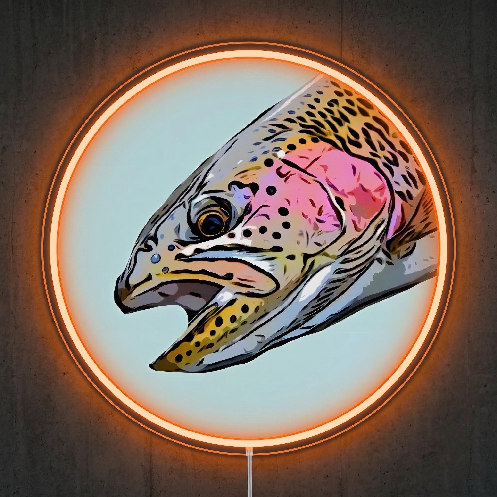 ShineNeon™ Floral Trout Medallion neon sign USB Power - LED neon sign view 5