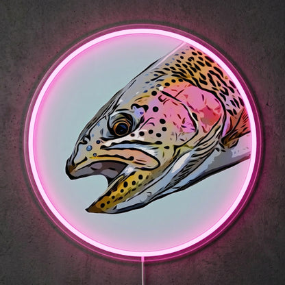 ShineNeon™ Floral Trout Medallion neon sign USB Power - LED neon sign view 6