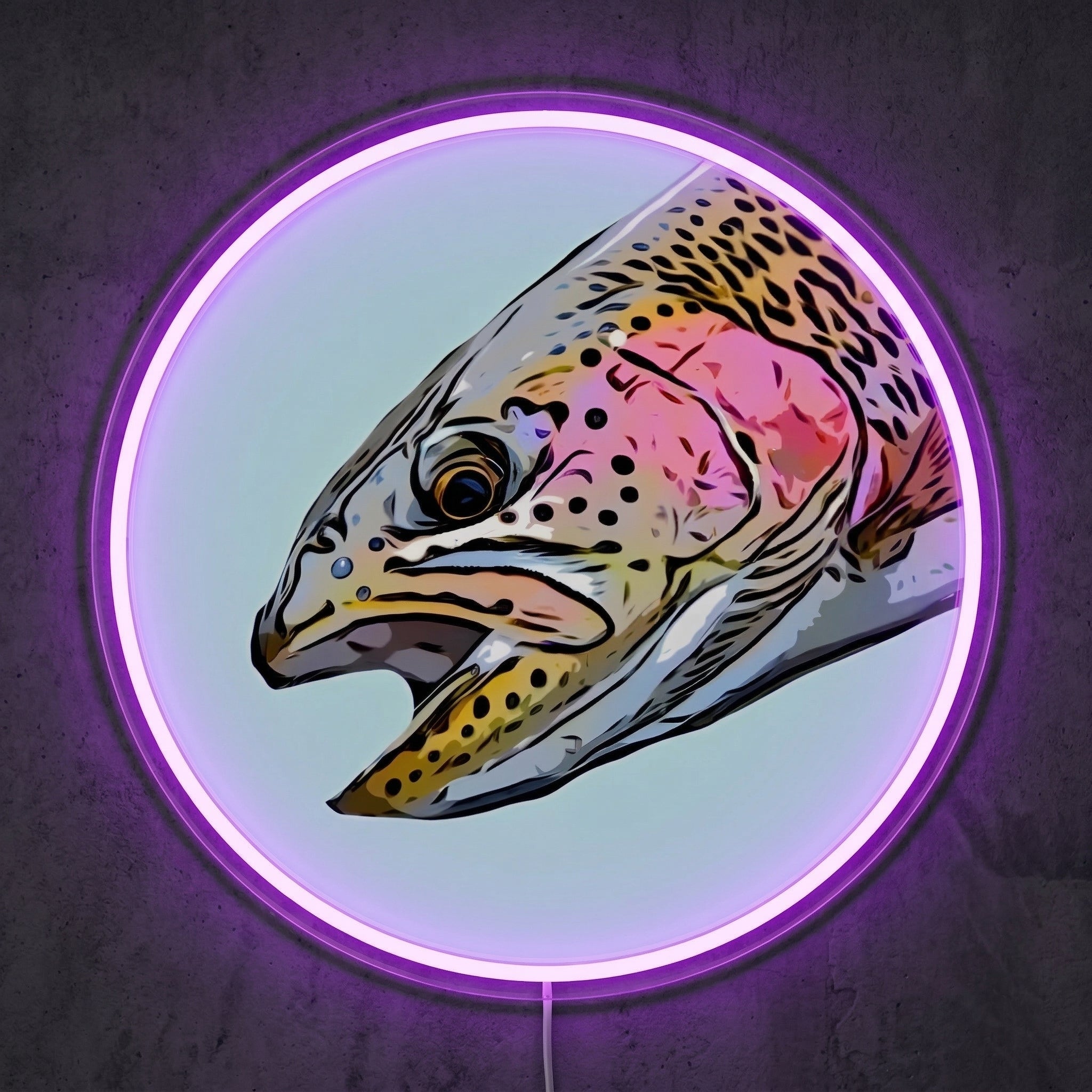 ShineNeon™ Floral Trout Medallion neon sign USB Power - LED neon sign view 7