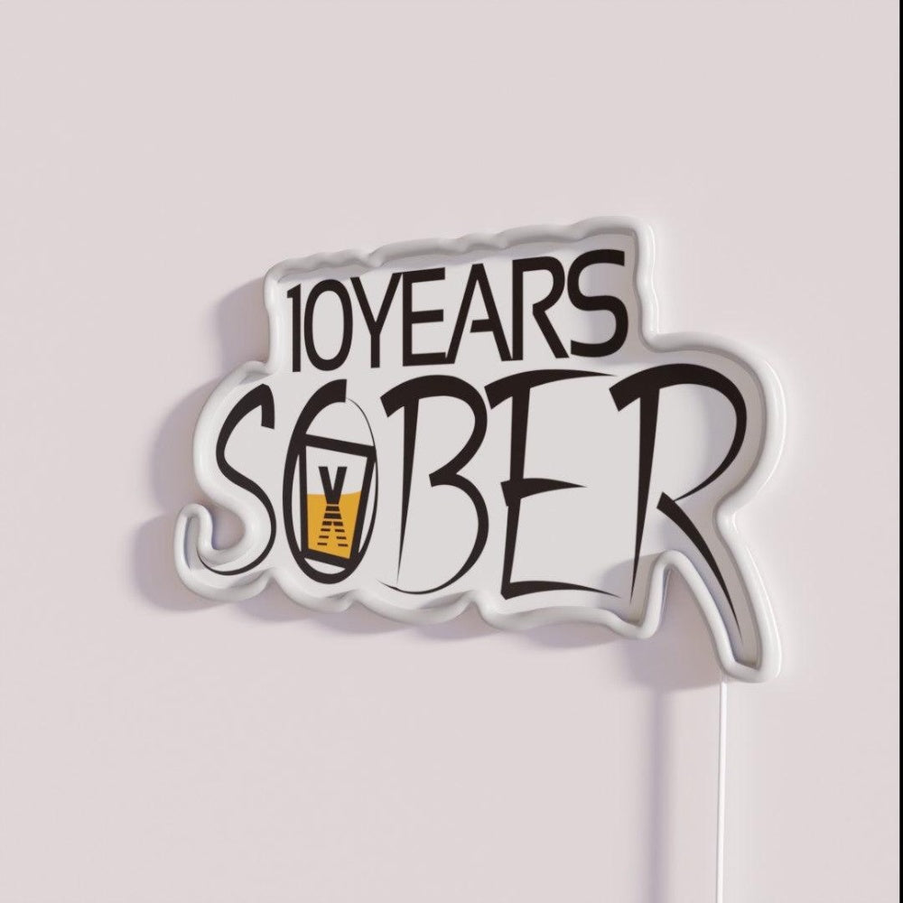10 Years Sober Sober Life Rgb Led Neon Sign