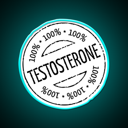 100 Persent Testosterone Stamp Black Gym Fitness Led Neon Sign Rgb Color