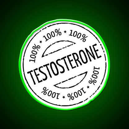 100 Persent Testosterone Stamp Black Gym Fitness Led Neon Sign Rgb Color
