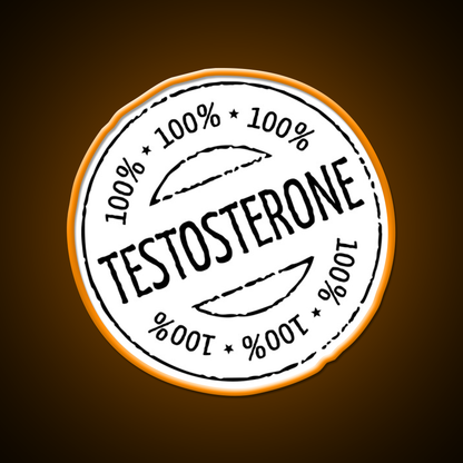 100 Persent Testosterone Stamp Black Gym Fitness Led Neon Sign Rgb Color