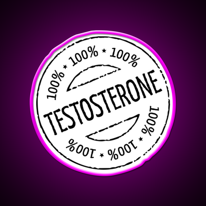 100 Persent Testosterone Stamp Black Gym Fitness Led Neon Sign Rgb Color