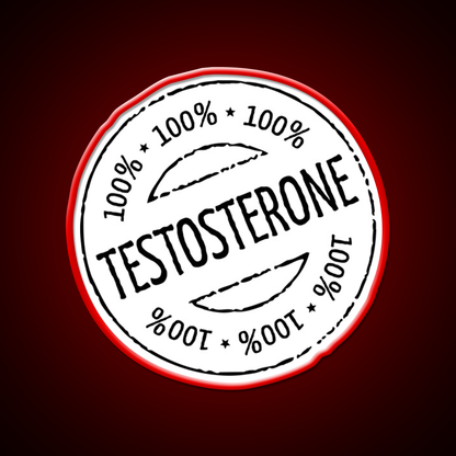 100 Persent Testosterone Stamp Black Gym Fitness Led Neon Sign Rgb Color