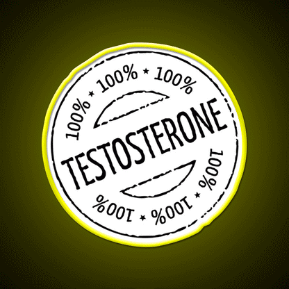 100 Persent Testosterone Stamp Black Gym Fitness Led Neon Sign Rgb Color