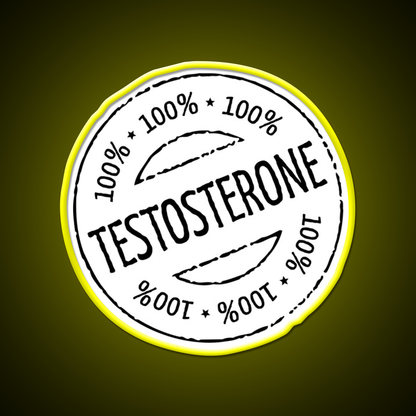 100 Persent Testosterone Stamp Black Gym Fitness Led Neon Sign Rgb Color