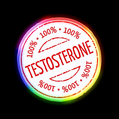100 Persent Testosterone Stamp Red Gym Fitness Led Neon Sign Rgb Color