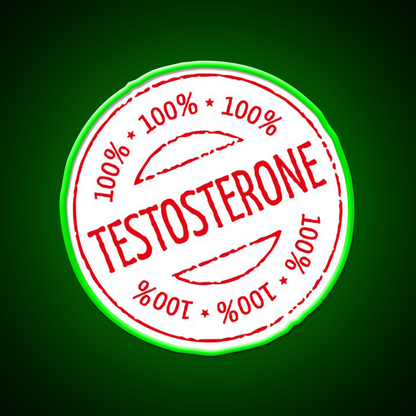 100 Persent Testosterone Stamp Red Gym Fitness Led Neon Sign Rgb Color