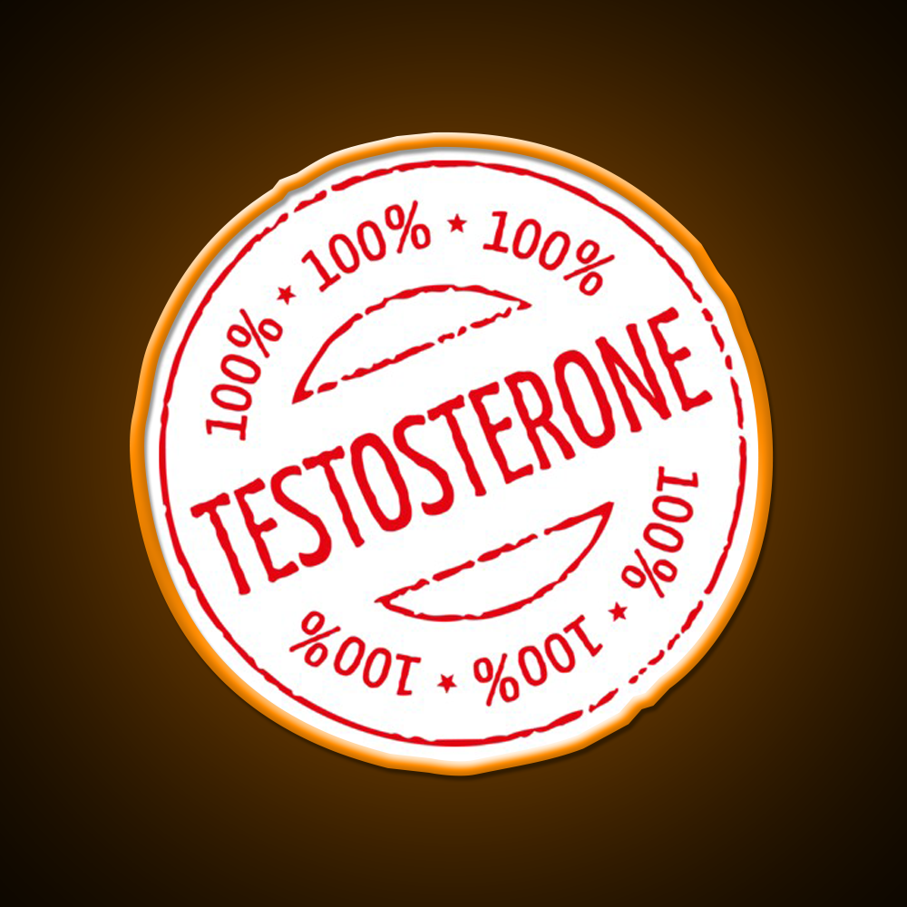 100 Persent Testosterone Stamp Red Gym Fitness Led Neon Sign Rgb Color