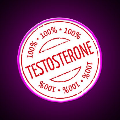 100 Persent Testosterone Stamp Red Gym Fitness Led Neon Sign Rgb Color