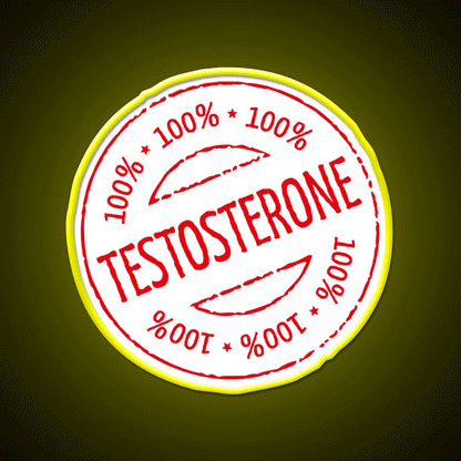100 Persent Testosterone Stamp Red Gym Fitness Led Neon Sign Rgb Color