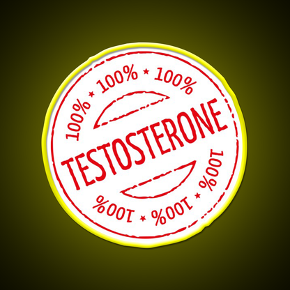 100 Persent Testosterone Stamp Red Gym Fitness Led Neon Sign Rgb Color