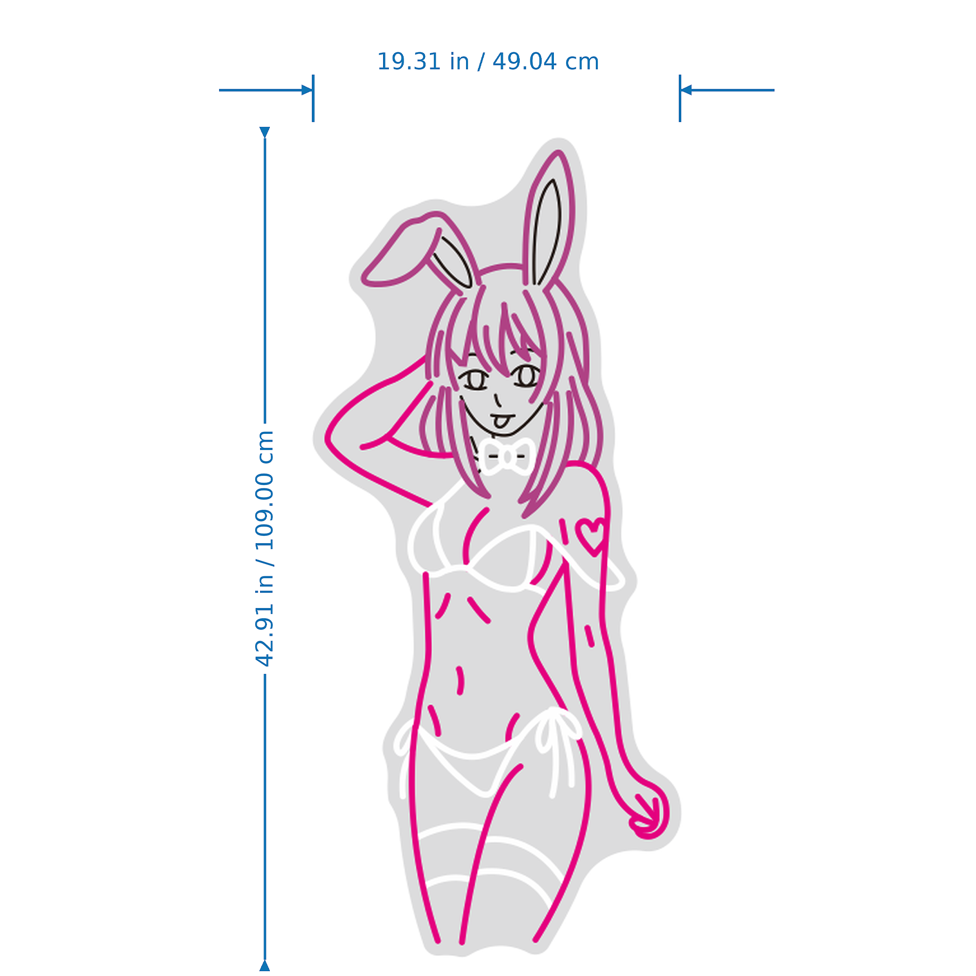 Bunny Girl Custom LED Neon Sign Picture Color