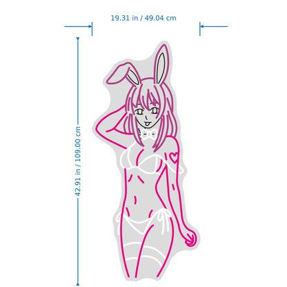 Bunny Girl Custom LED Neon Sign Picture Color