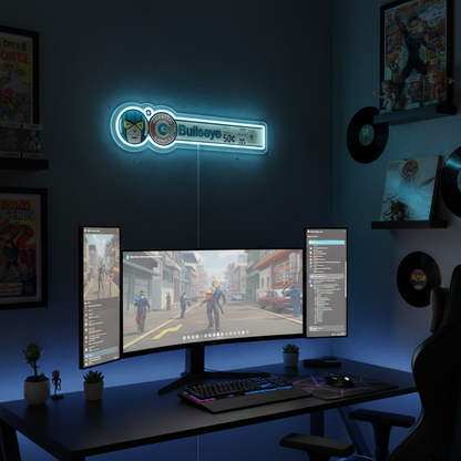 ShineNeon™ Retro Bullseye Comic Ledger LED Neon Sign - Superhero Wall Decor