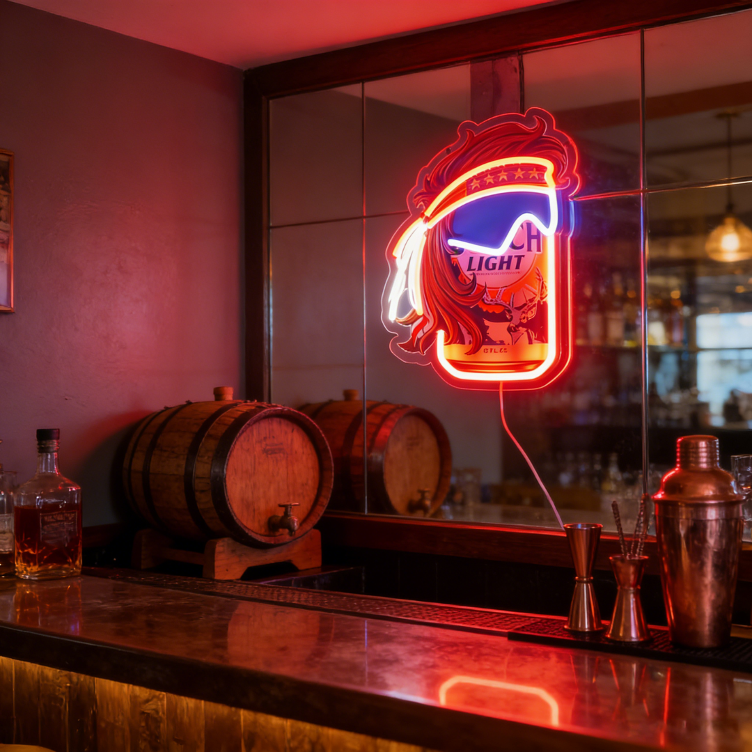 Funny Beer Can USB LED Neon Sign Beer Can Mullet Style Light for Bar Garage Party