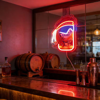 Funny Beer Can USB LED Neon Sign Beer Can Mullet Style Light for Bar Garage Party